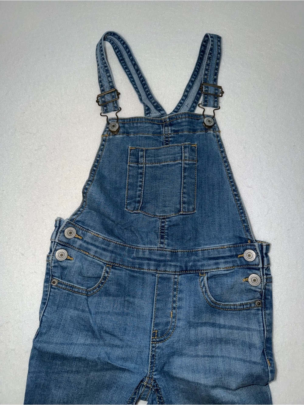 Youth Dark Blue Denim Overalls with Adjustable Straps - Picture 2 of 5